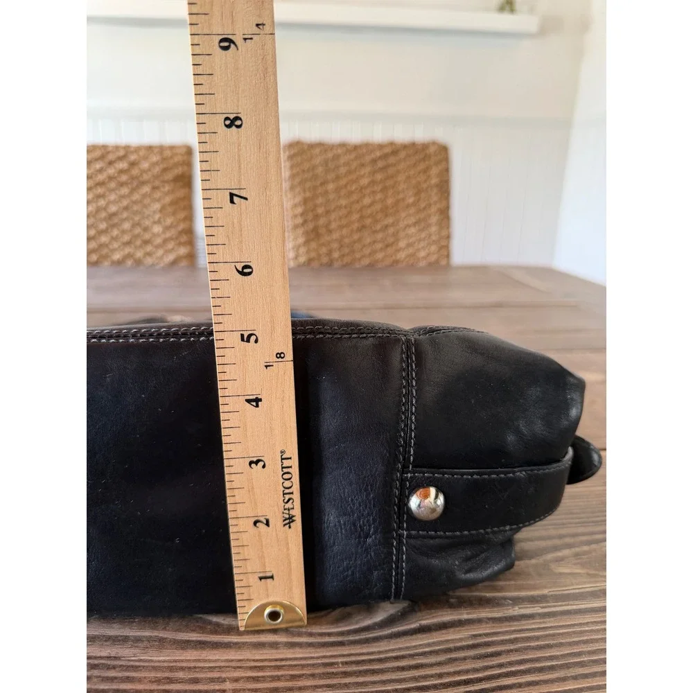 Vintage 2000s Coach XL Ergo Pleated Hobo Bag Black Leather Slouchy Charms Y2K